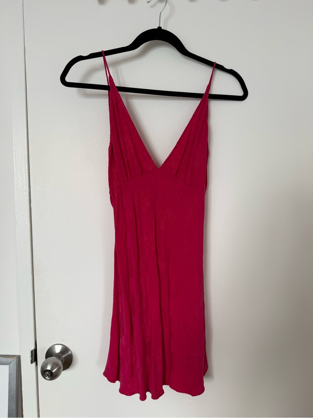 Aritzia Strap V-Neck Slip Dress in Fuchsia